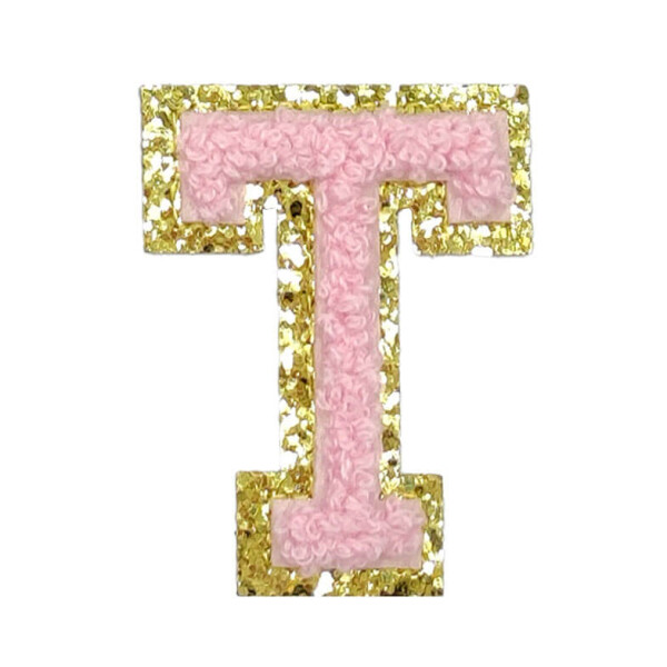 Mea Living Buchstabensticker "T" rosa/gold Glitter