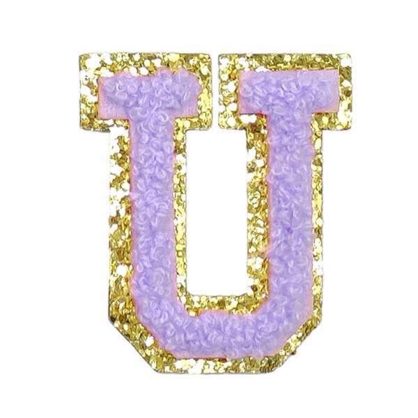 Mea Living Buchstabensticker "U" flieder/gold Glitter