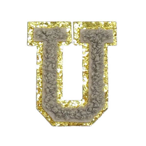 Mea Living Buchstabensticker "U" grau/gold Glitter