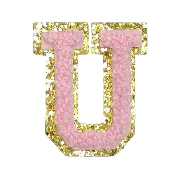Mea Living Buchstabensticker "U" rosa/gold Glitter