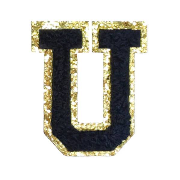 Mea Living Buchstabensticker "U" schwarz/gold Glitter