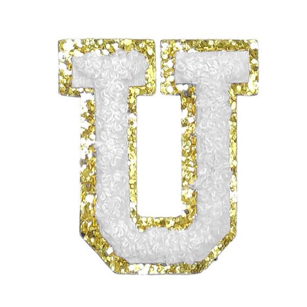 Mea Living Buchstabensticker "U" weiß/gold Glitter
