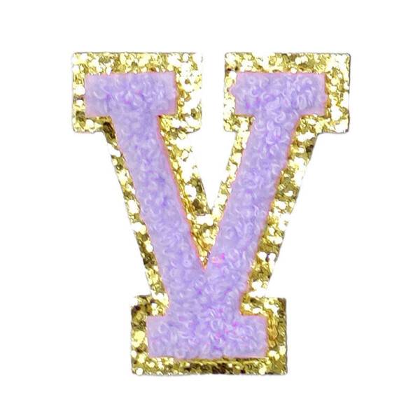 Mea Living Buchstabensticker "V" flieder/gold Glitter