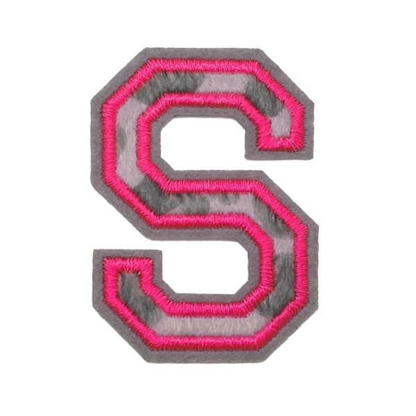 Mea Living Bügelpatch "S" Leo-Muster neonpink Fabrikverkauf