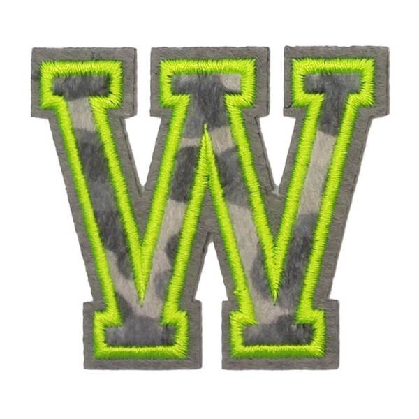 Mea Living Bügelpatch "W" Leo-Muster neongelb Sonderangebot