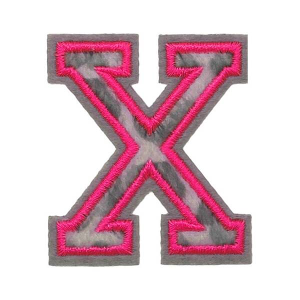 Mea Living Bügelpatch "X" Leo-Muster neonpink Versandkostenfrei