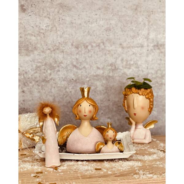 Mea Living Engel Felia groß rosa/gold 21cm x 9cm x 23cm Begrenztes Angebot
