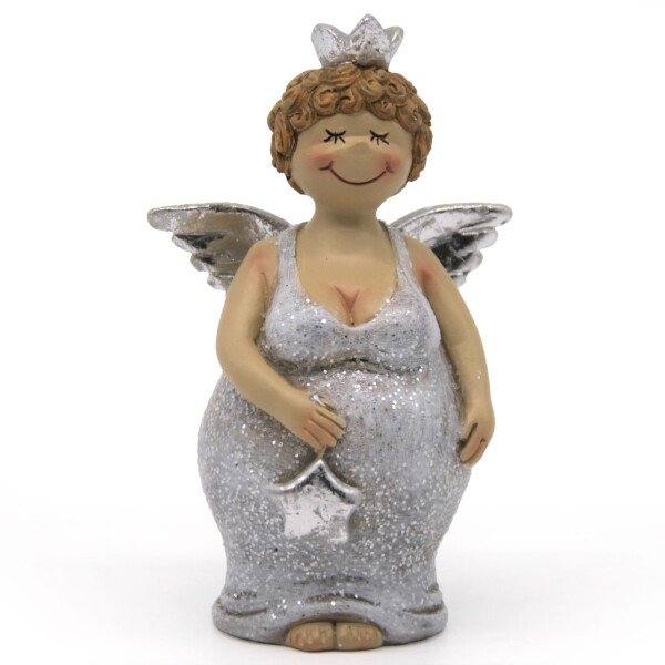 Mea Living Engel Marie grau/silber klein 6,5cm x 4cm x 11,5 cm Osterangebot
