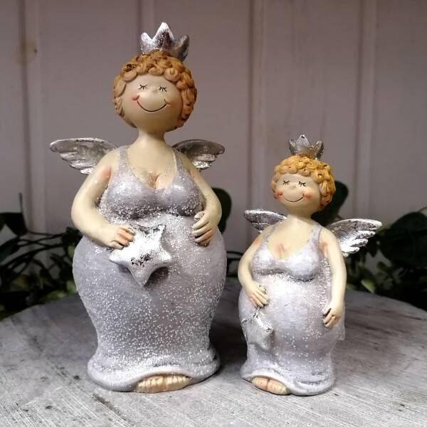 Mea Living Engel Marie grau/silber klein 6,5cm x 4cm x 11,5 cm Osterangebot