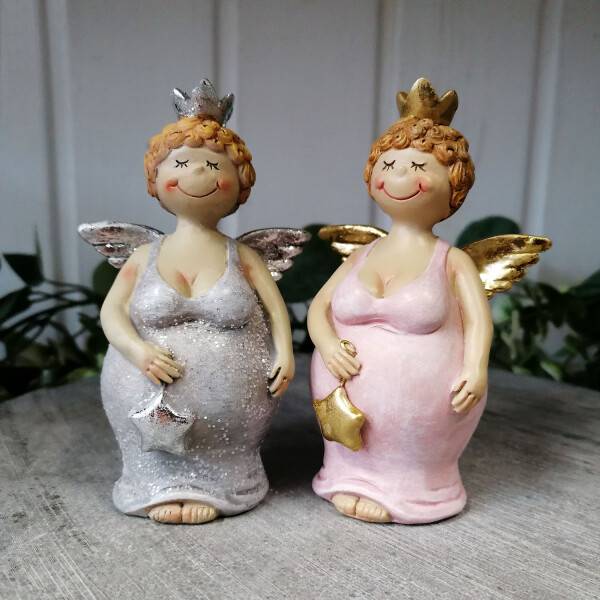 Mea Living Engel Marie grau/silber klein 6,5cm x 4cm x 11,5 cm Osterangebot