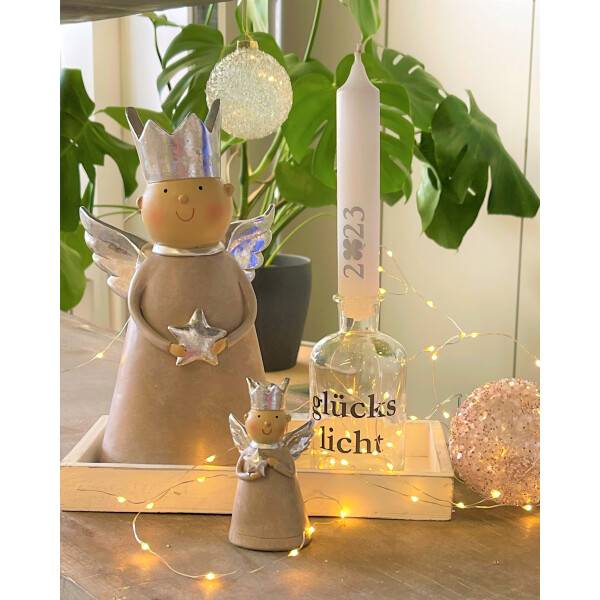 Mea Living Engel Markus beige/silber groß 14 cm x 10,5 cm x 25 cm Vatertagsangebot