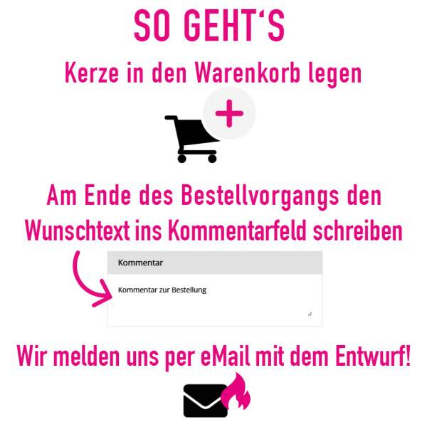 Mea Living Flämmchen mit eigenem Text. inkl. Hülse Nur für heute