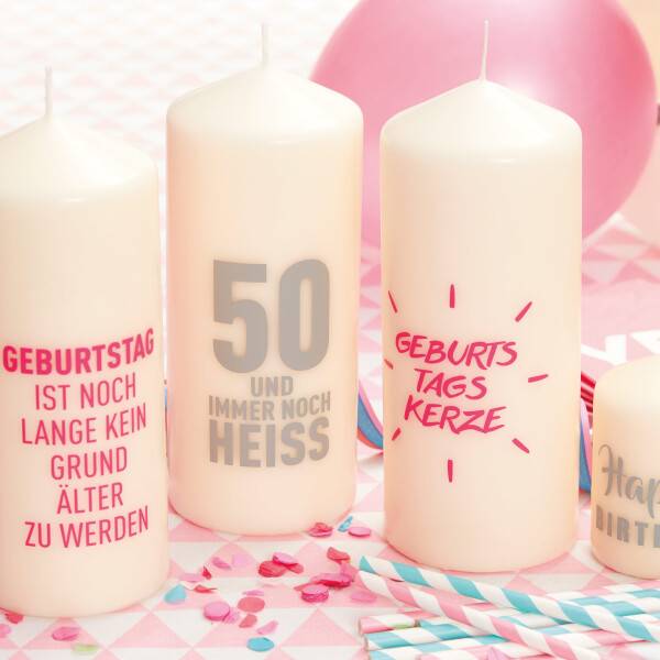 Mea Living Flämmchen, grau "Happy Birthday Paket" Fabrikladen