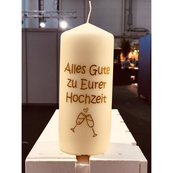Mea Living Flamme, gold "Alles Gute zu Eurer Hochzeit Gläser" Meist gekauft