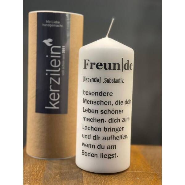 Mea Living Flamme, weiß/anthrazit "Freunde: besondere Menschen die dein Leben schöner machen, dich zum Lachen bringen und dir aufhelfen, wenn du am Boden liegst" Lagerräumung