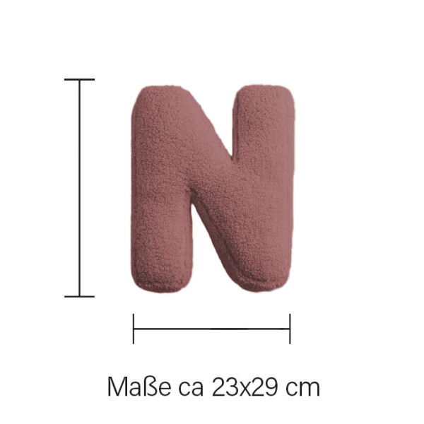 Mea Living Buchstabenkissen "N" rose Nur für heute