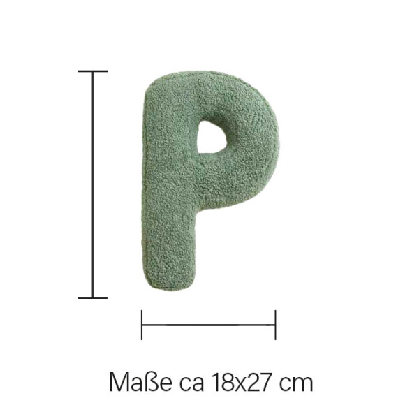 Mea Living Buchstabenkissen "P" grün Nur noch ein Tag übrig
