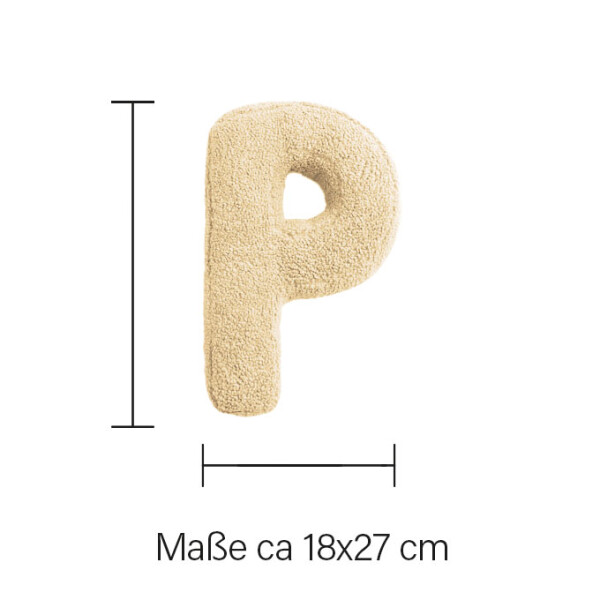 Mea Living Buchstabenkissen "P" wollweiss Riesige Rabatte