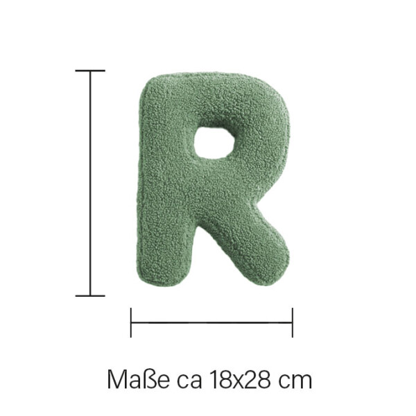 Mea Living Buchstabenkissen "R" grün Fabrikladen