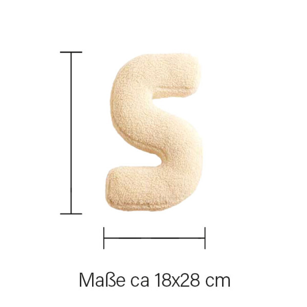Mea Living Buchstabenkissen "S" wollweiss zollfrei