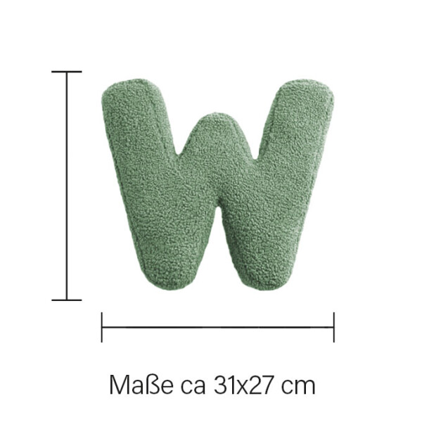 Mea Living Buchstabenkissen "W" grün im Angebot