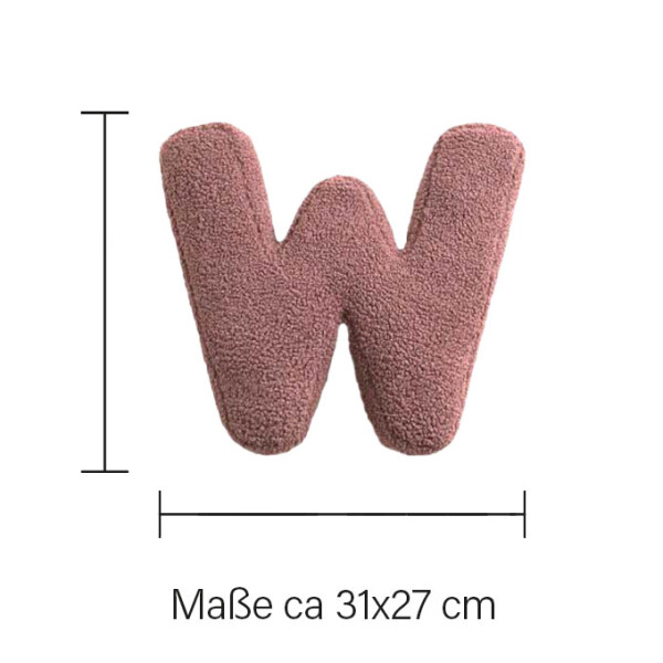 Mea Living Buchstabenkissen "W" rose Schlussverkauf
