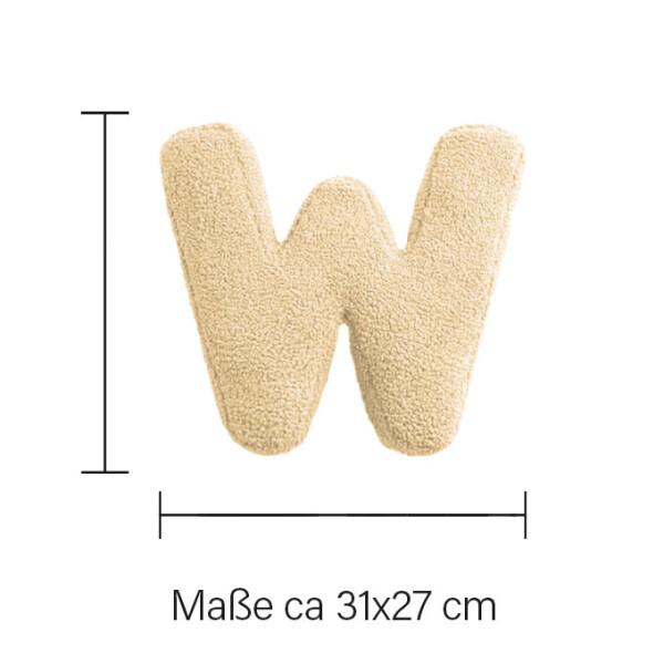 Mea Living Buchstabenkissen "W" wollweiss Günstiger Verkauf