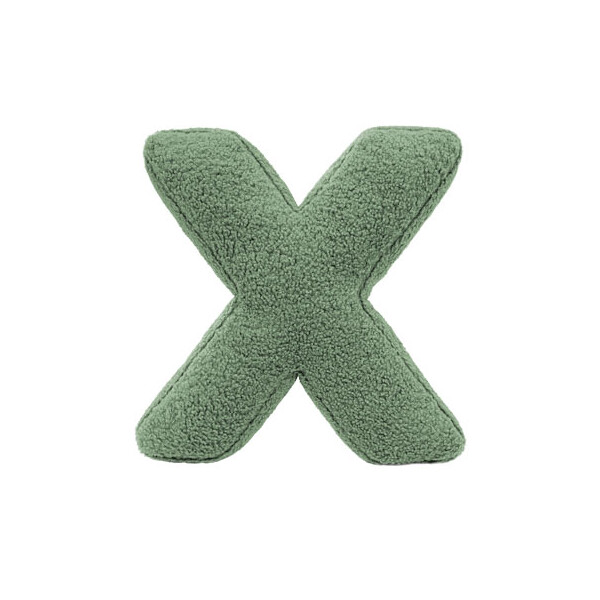 Mea Living Buchstabenkissen "X" grün Fabrikverkauf