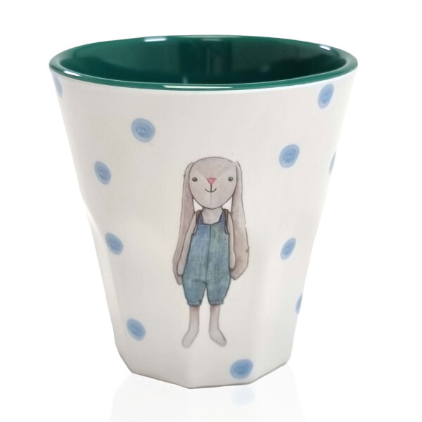 Mea Living Melamin Becher grün "Hase Hugo"