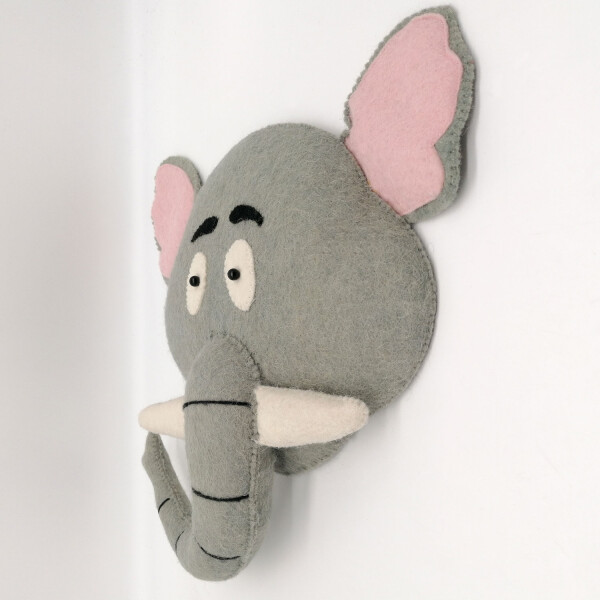Mea Living Wanddekoration Tierkopf Elefant, Wollfilz - 38x7,5x38cm Bis zu 55% Rabatt