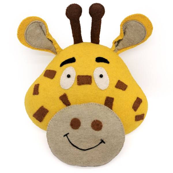 Mea Living Wanddekoration Tierkopf Giraffe, Wollfilz - 30,5x10x38cm