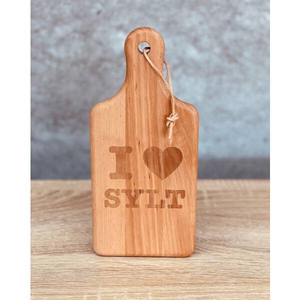 Mea Living Brettchen Paddel aus Holz mit Lederhänger "I love Sylt" Riesige Rabatte