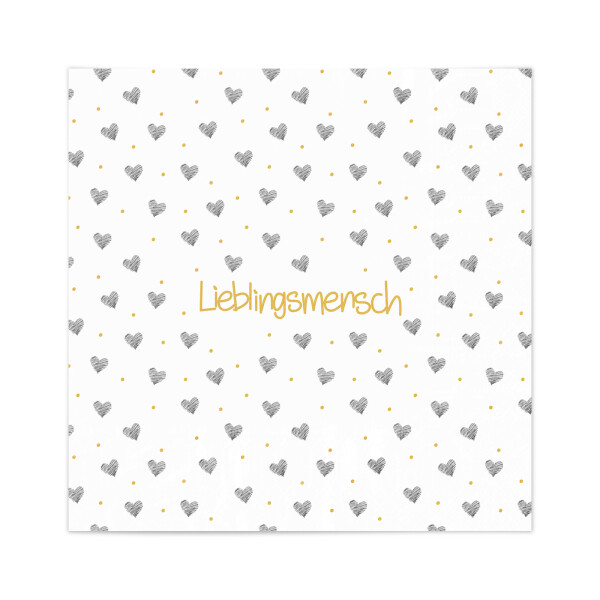 Mea Living Serviette Motiv "Lieblingsmensch" gold zollfrei
