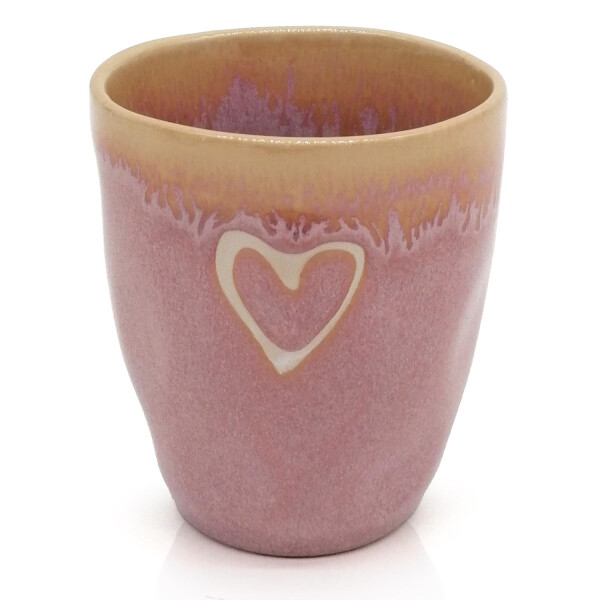 Mea Living Stoneware Espressobecher "Herz" rosa