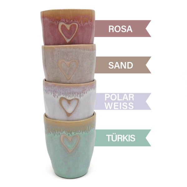 Mea Living Stoneware Espressobecher "Herz" sand Auslauf