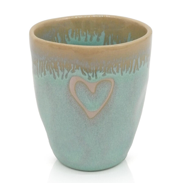 Mea Living Stoneware Espressobecher "Herz" türkis