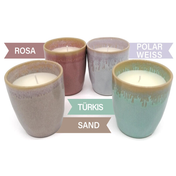 Mea Living Stoneware Kerze im Becher sand Sonderangebot