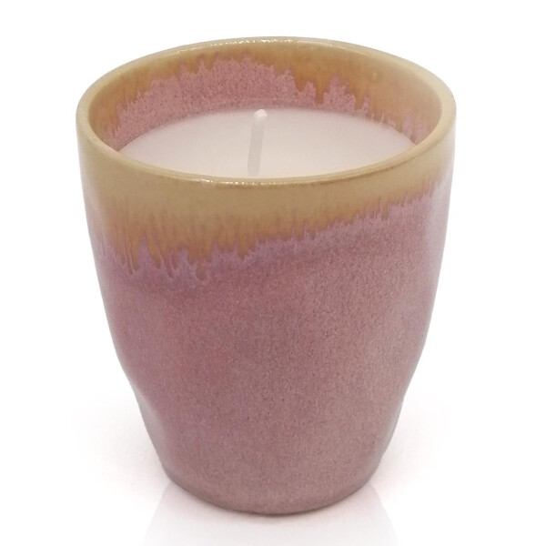 Mea Living Stoneware Kerze im Espressobecher rosa