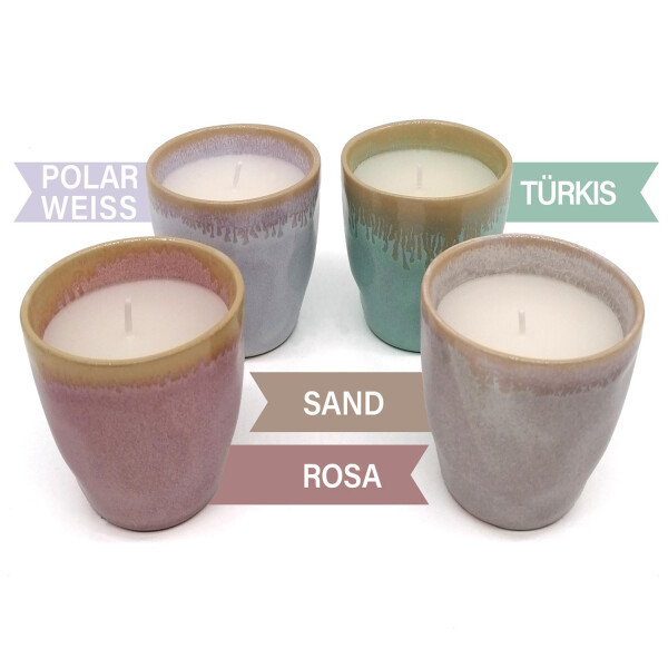 Mea Living Stoneware Kerze im Espressobecher türkis Flash Sale
