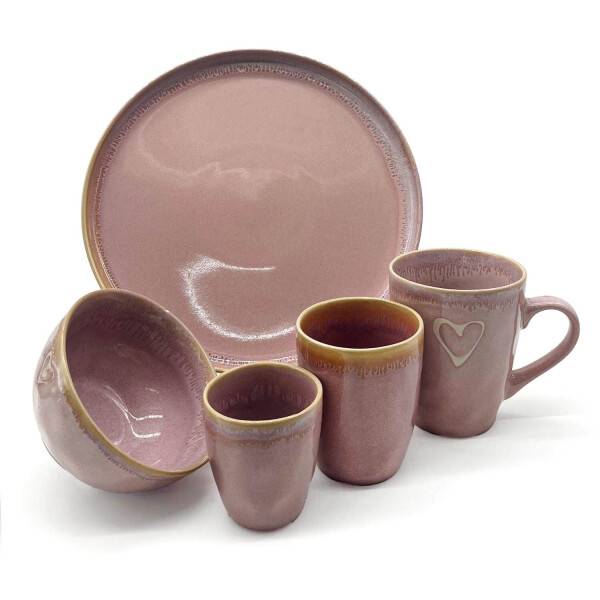 Mea Living Stoneware Schale "Herz" rosa Online Shopping