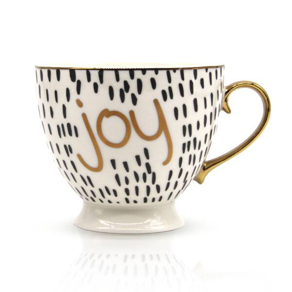 Mea Living Tasse mit Golddruck und Goldhenkel im Geschenkkarton "joy"