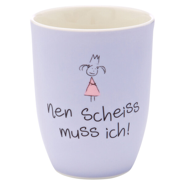 Mea Living Tasse mit Henkel "nen Scheiss muss ich!" lila