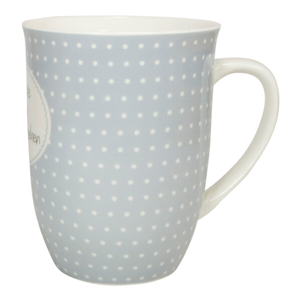 Mea Living Tasse mit Henkel "Es dauert viele Jahre, um soooo gut auszusehen" grau Räumungsverkauf