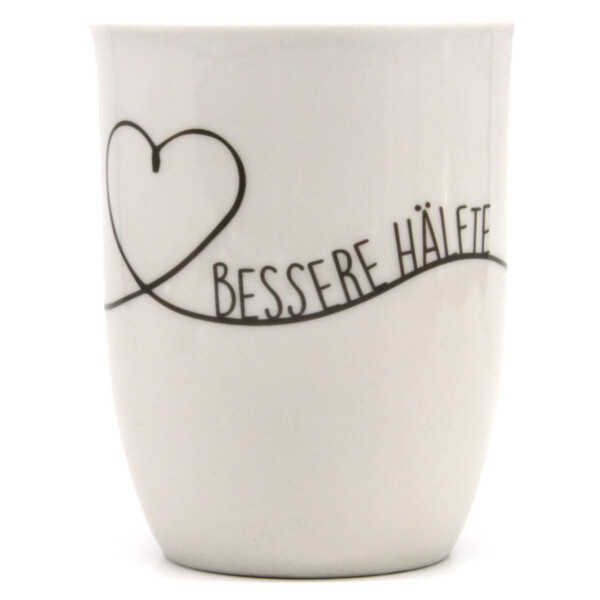 Mea Living Tasse mit Henkel "Herz geschwungen bessere Hälfte" anthrazit