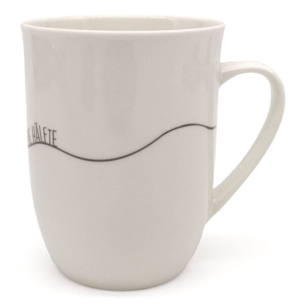 Mea Living Tasse mit Henkel "Herz geschwungen bessere Hälfte" anthrazit Sonderangebote
