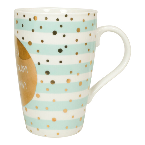 Mea Living Tasse mit Henkel und Golddruck "Ein Ziel ist ein Traum mit Termin"