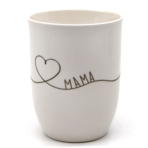 Mea Living Tasse mit Henkel "Herz geschwungen Mama" anthrazit