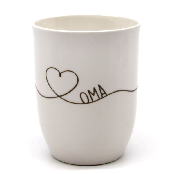 Mea Living Tasse mit Henkel "Herz geschwungen Oma" anthrazit Bis zu 60% Rabatt