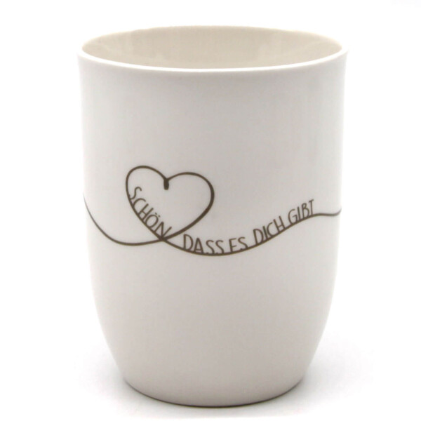Mea Living Tasse mit Henkel "Herz geschwungen Schön, dass es dich gibt" anthrazit