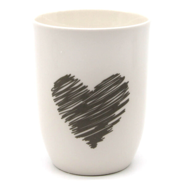 Mea Living Tasse mit Henkel "Herz gestrichelt" anthrazit Discount Store für neue Produkte